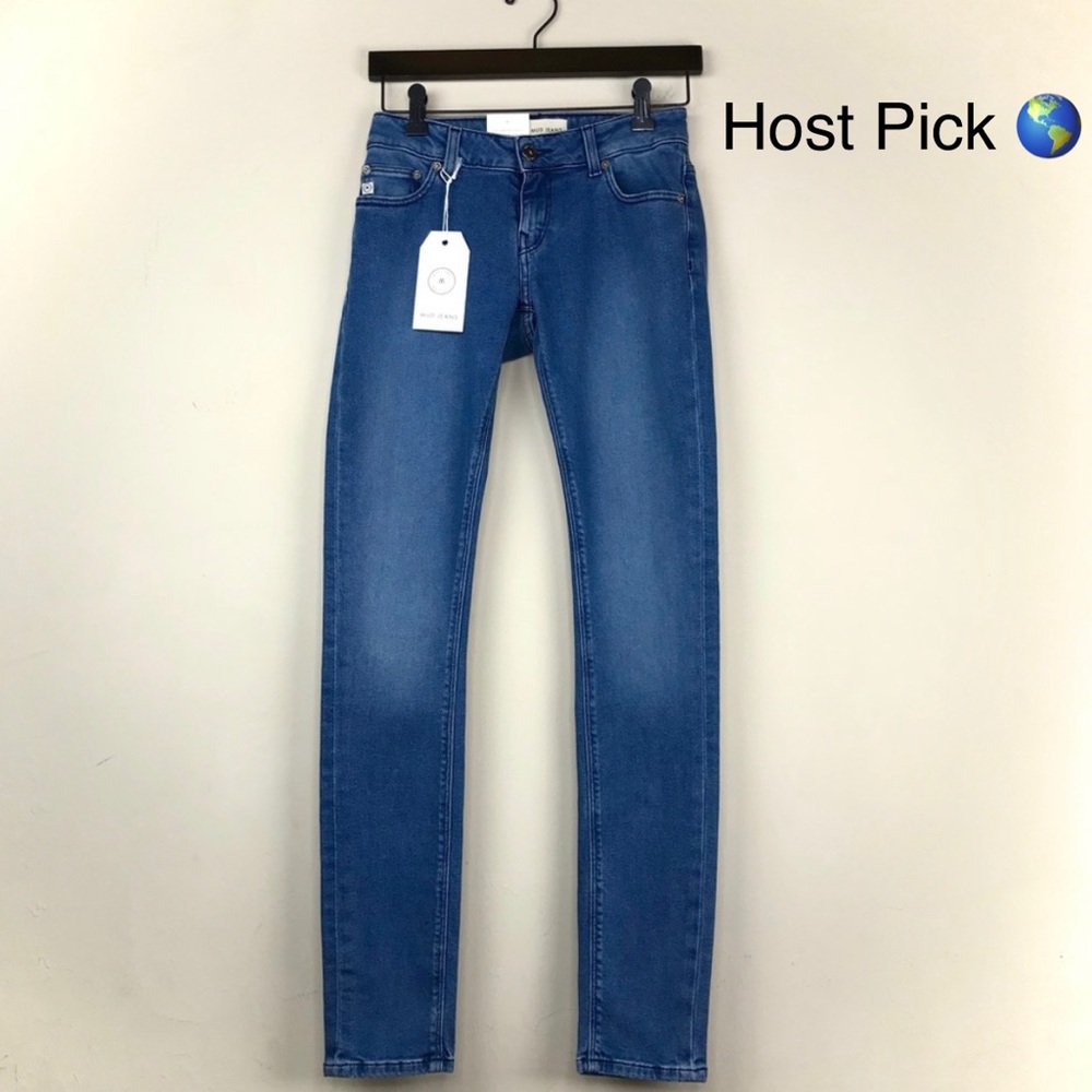 Mud Jeans Blue Skinny Circular Denim Size 26 x 30 Soft Stretch Comfort Designer